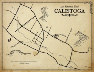 calistoga california map illustration