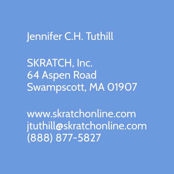 business card backside in blue