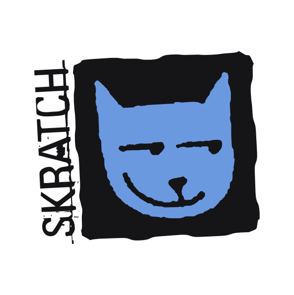 blue cat illustration for logo design