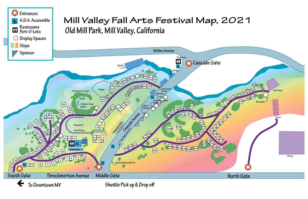 fall arts festival map illustration