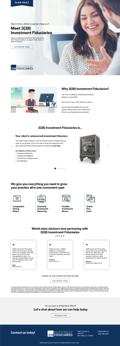 simi valley financial advisor's home page design