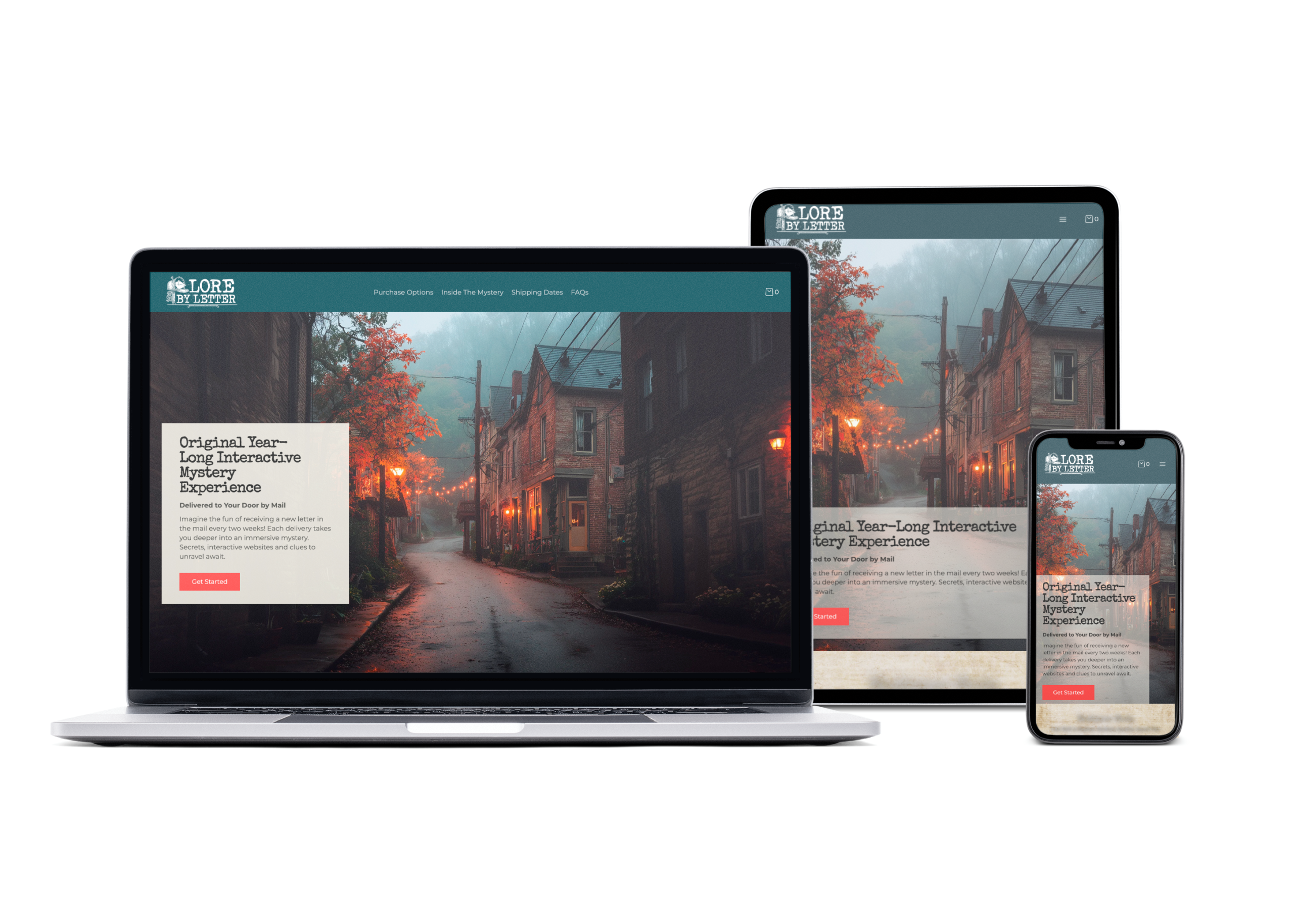 A Mystery Delivered to your door Website Design