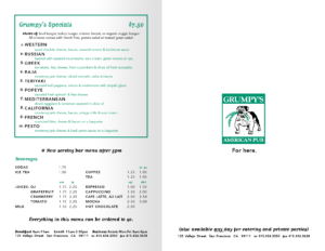 menu design graphic design
