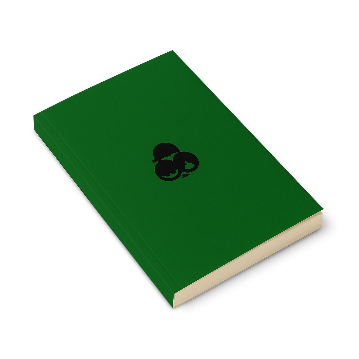 green notebook with poker club logo design